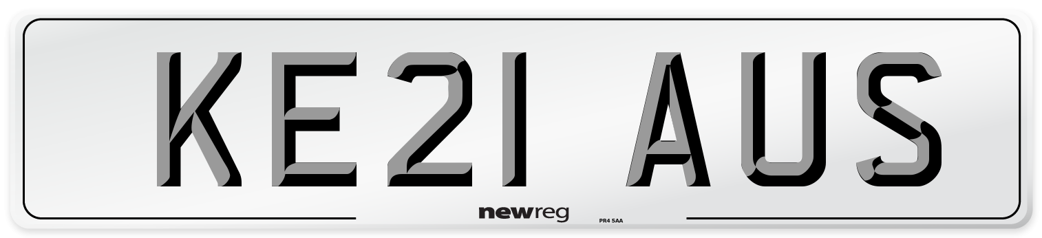 KE21 AUS Number Plate from New Reg
